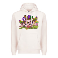 Pale Pink mardi gras pig Premium Hoodie - CowGirlArtShop