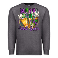Charcoal Heather mardi gras and beer Premium Sweatshirt - CowGirlArtShop