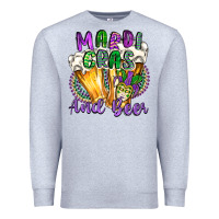 Heather Grey mardi gras and beer Premium Sweatshirt - CowGirlArtShop