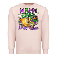 Pale Pink mardi gras and beer Premium Sweatshirt - CowGirlArtShop