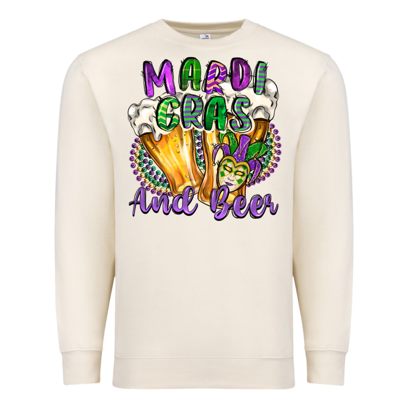 Mardi Gras And Beer Premium Sweatshirt by CowGirlArtShop | Teevron