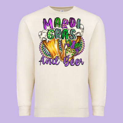 Mardi Gras And Beer Premium Sweatshirt Designed By Cowgirlartshop