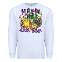 White mardi gras and beer Premium Sweatshirt - CowGirlArtShop