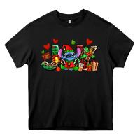 Black joy with christmas elf stitch Heavy Core Tee - AdoDesignShop