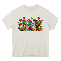 Cream joy with christmas elf stitch Heavy Core Tee - AdoDesignShop