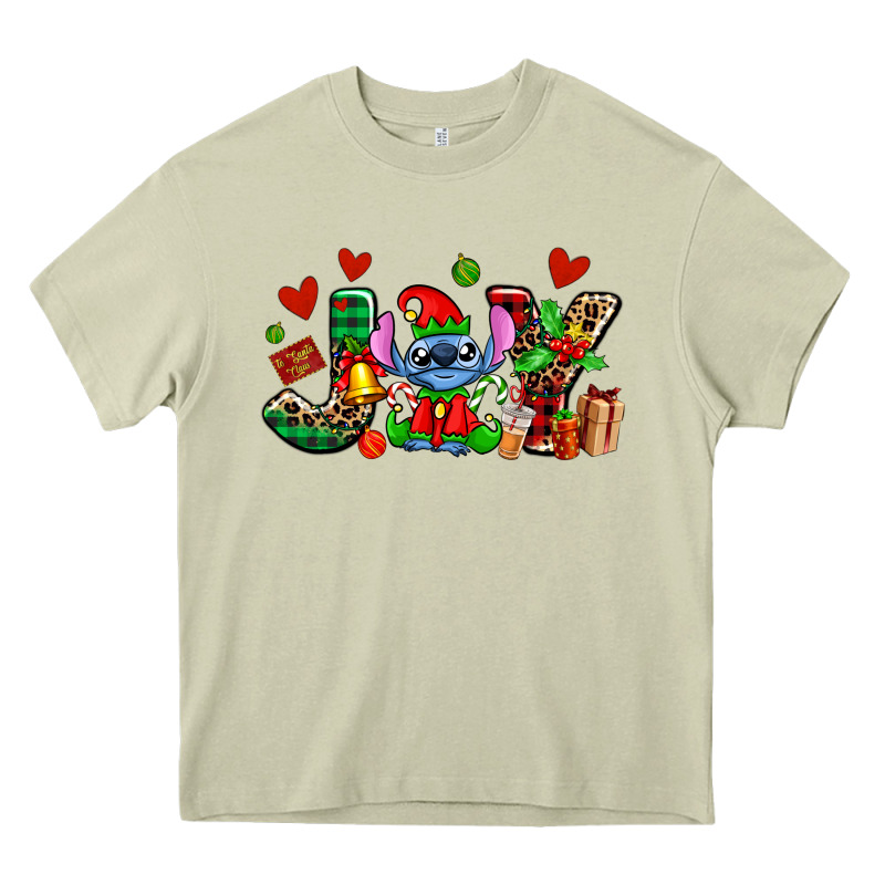Joy With Christmas Elf Stitch Heavy Core Tee by AdoDesignShop | Teevron