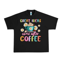 Black great ideas come after coffee Urban Heavy Tee - MaliasSmallBusiness
