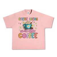 Salmon great ideas come after coffee Urban Heavy Tee - MaliasSmallBusiness