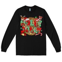 Black holly jolly christmas Long Sleeve Tee - MaliasSmallBusiness