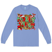 Colony Blue holly jolly christmas Long Sleeve Tee - MaliasSmallBusiness
