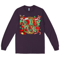 Plum holly jolly christmas Long Sleeve Tee - MaliasSmallBusiness