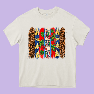 Dominican Republic Brushstrokes Heavy Core Tee Designed By Adodesignshop