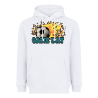 White Game day Soccer leopard flames fireball Heavyweight Hoodie - HowdyJamesFarm