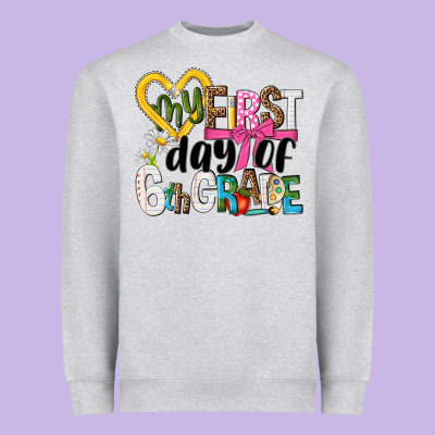 My First Day Of 6th Grade Heavyweight Sweatshirt Designed By Nancycooperartshop