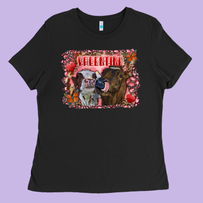 Valentine Heifers Ladies Tee Designed By Ranaportraitstore
