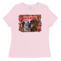 Bubblegum Pink valentine heifers Ladies Tee - RanaPortraitStore