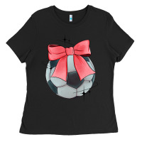 Black coquette soccer bow Ladies Tee - JahusDesignShop