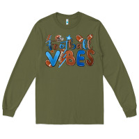 Army Green football vibes Long Sleeve Tee - MaliasSmallBusiness