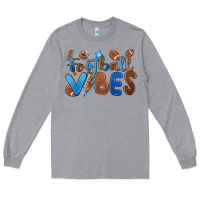 Heather Grey football vibes Long Sleeve Tee - MaliasSmallBusiness