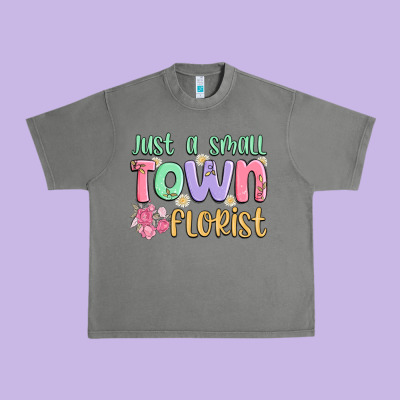 Just A Small Town Florist Urban Heavy Tee Designed By Maliassmallbusiness