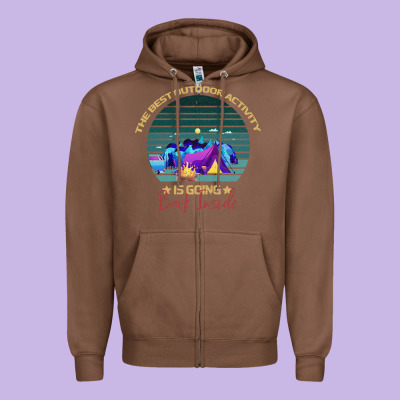 Camping The Best Outdoor Activity Is Going Back Inside Zipper Hoodie Designed By Bettercallsaul