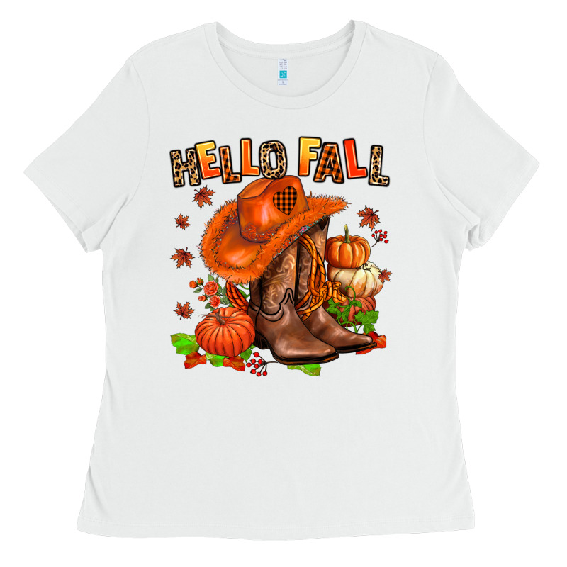 Hello Fall Pumpkins  Cowgirl  And Roses Ladies Tee by AdoDesignShop | Teevron
