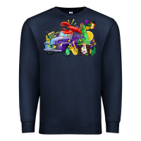 Navy mardi gras gnome on the truck Premium Sweatshirt - CowGirlArtShop