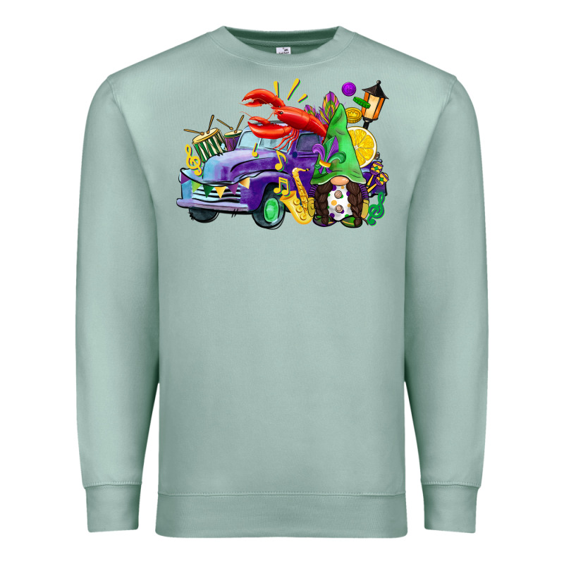Mardi Gras Gnome On The Truck Premium Sweatshirt by CowGirlArtShop | Teevron