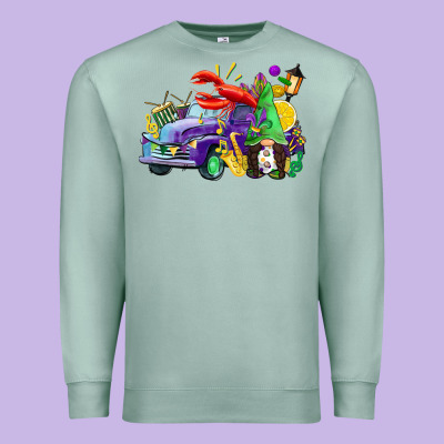 Mardi Gras Gnome On The Truck Premium Sweatshirt Designed By Cowgirlartshop