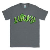 Charcoal Heather lucky st patricks day Classic Tee - MaliasSmallBusiness