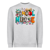 Heather Grey school nurse Heavyweight Sweatshirt - NancyCooperArtShop