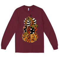 Burgundy leopard pumpkin polka dot sunflower Long Sleeve Tee - JahusDesignShop