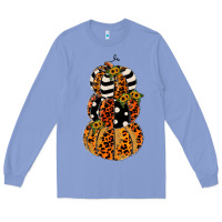 Colony Blue leopard pumpkin polka dot sunflower Long Sleeve Tee - JahusDesignShop