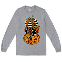 Heather Grey leopard pumpkin polka dot sunflower Long Sleeve Tee - JahusDesignShop