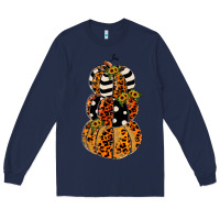 Navy leopard pumpkin polka dot sunflower Long Sleeve Tee - JahusDesignShop
