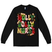 Black holly jolly nurse Long Sleeve Tee - MaliasSmallBusiness