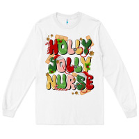 White holly jolly nurse Long Sleeve Tee - MaliasSmallBusiness