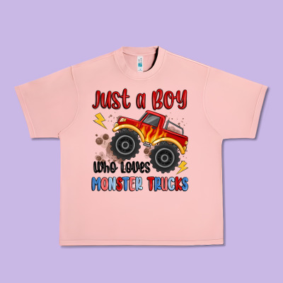 Just A Boy Who Loves Monster Trucks Urban Heavy Tee Designed By Maliassmallbusiness