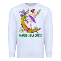 White mardi gras cutie Premium Sweatshirt - CowGirlArtShop