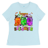 Baby Blue happy halloween jars and horror Ladies Tee - AdoDesignShop