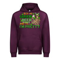 Mauve Wine buy me green beer and tell me i'm pretty Urban Hoodie - FaDigitalArtStudio