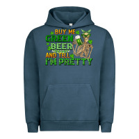 Pigment Midnight Navy buy me green beer and tell me i'm pretty Urban Hoodie - FaDigitalArtStudio