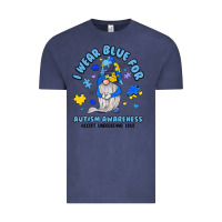 I Wear Blue For Autism Awareness Vintage Tee | Teevron