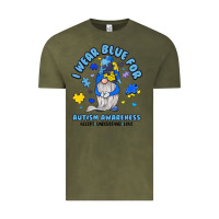 Vintage Olive i wear blue for autism awareness Vintage Tee - JahusDesignShop