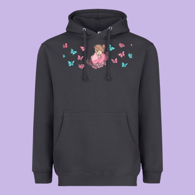 Butterflies And Mom Heavyweight Hoodie Designed By Tumblerdesignbyshophia