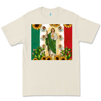 Bone San Judas with Mexican Flag Premium Tee - JahusDesignShop