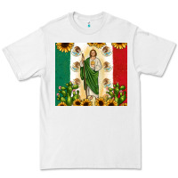 White San Judas with Mexican Flag Premium Tee - JahusDesignShop