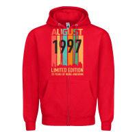 Red August 1997 23 Years Old 23rd Birthday Zipper Hoodie - Bettercallsaul