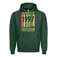 Sports Green August 1997 23 Years Old 23rd Birthday Zipper Hoodie - Bettercallsaul