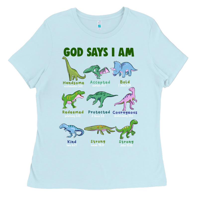 God Says I Am Dinosaurs Ladies Tee by JahusDesignShop | Teevron